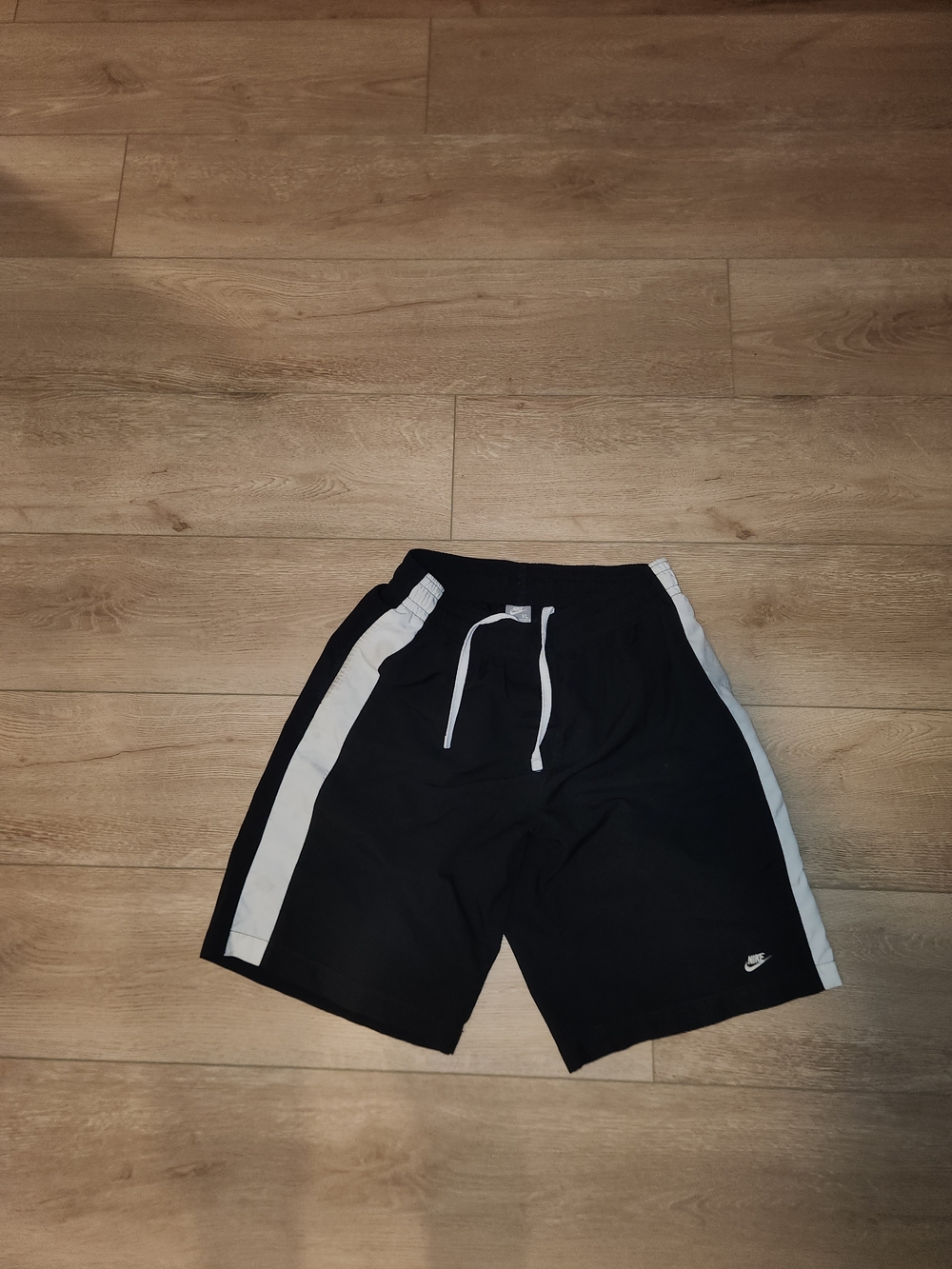 Nike Men's Black Shorts with White Side Stripe